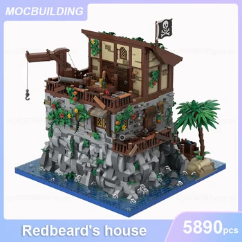 Kaukolė Sala su Redbeard Namas Modelis SS Statybos Blokus 