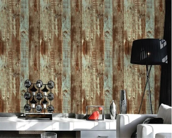 beibehang Advanced stereo retro Kinijos woodgrain sienos popieriaus kambarį kavos retro TV fone de papel parede 3d tapetai