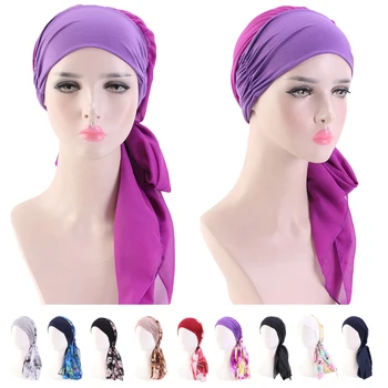 Moterų Elastinga Vidinė Hijabs Skrybėlę Sielovados Stiliaus, Panele, Plaukų Juostos Mados Musulmonų Turbaną Hijabs Skrybėlės Indijos Kepurės Wrap Bžūp Galvos Apdangalai