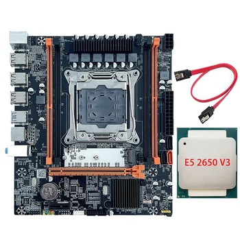 NAUJAS-X99 Plokštė su E5 2650V3 CPU+SATA Kabelis B85 LGA2011-3 4X DDR4 REG ECC Atminties M. 2 PCIE SATA3.0 Darbastalio Plokštė