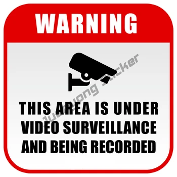 Įspėjimas 24 Valandų Vaizdo Stebėjimo Vinilo Lipdukas Lango Lipdukas CCTV Apsaugos Ženklas Įbrėžimų Decal Apdaila PVC Priedai