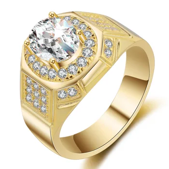 18k Yellow Gold Klubo Spalvos Pop Diamond Ring for Men White Gold S925 Sidabro Spalvos AAA Cirkonis Modeliavimas Deimanto Žiedas Fine Jewelry