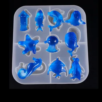 3D Jūrų Organizmų Tortas Silikono Formos Putėsius Kepimo Pyragai, bandelės, Apdailos Rankų darbo Kristalas Epoksidinės Dervos Torto Formos Saldainiai