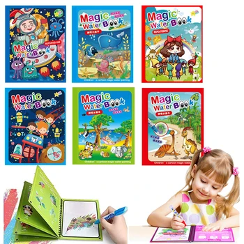 Montessori Magija Piešimo Žaislai Daugkartinio naudojimo Spalvinimo Knygelė Magija Vandens Paveikslėlį, Mergaitė žaislai Ankstyvojo Ugdymo Gimtadienio Dovana Vaikams, Žaislai