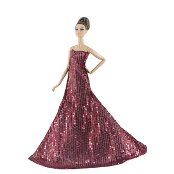 Vyno Raudona Blizgučiai Suknelė Barbie Blyth 1/6 MH / CD FR SD Kurhn BJD Doll Drabužių Priedai