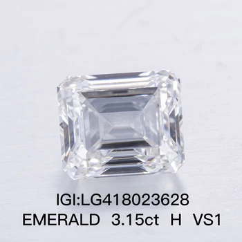 3.15 ct Karatų H Spalva VS1 Aiškumo IGI Sertifikatą, Smaragdas, širdies ir KRAUJAGYSLIŲ Laboratorijoje Auginami Diamond