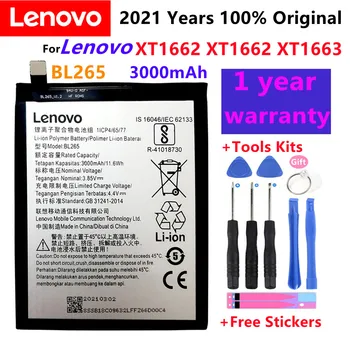 Originalus BL265 3000mAh Baterija Lenovo XT1662 Motorola MOTO M XT1662 XT1663 Mobiliuoju Telefonu +Dovana Įrankiai +Lipdukai