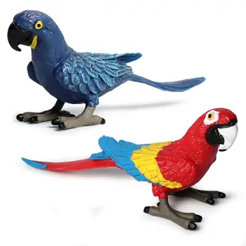 2 Rūšių Macaw Gyvūnų Skaičius Kolekcines, Žaislai, Paukščių, Gyvūnų Pažinimo Veiksmų Skaičiai Vaikai Plastiko, Cemento Žaislai