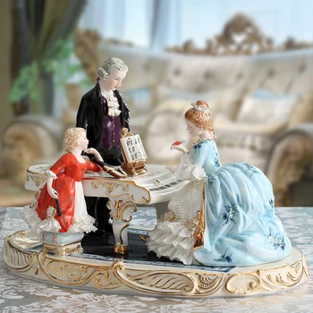 Europos stiliaus keramikos pav papuošalai groti pianinu šeimos portretas porceliano lėlės nėrinių dovana veranda išskirtinį dekoratyvinės emalį