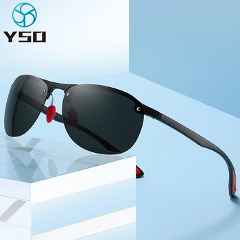 YSO Ultra-light TR90 Poliarizuoti Akiniai nuo saulės Vyrams UV400 Apsauga, Akiniai, Automobilio Vairavimo Black Prekės Akiniai nuo saulės Vyrams 4303