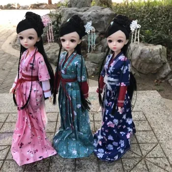 2022 Tradicinės Kinų Kolekcionuojamos Lėlės Mergaitėms Senovės Gražus Vintage Stiliaus Su Priedais, 30CM Lėlės Apdailos ZL130