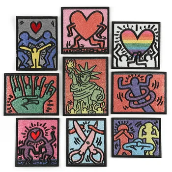 Meilė Širdies Siuvinėjimo Pleistrai Geležies Britų Duomenys Emblemos 