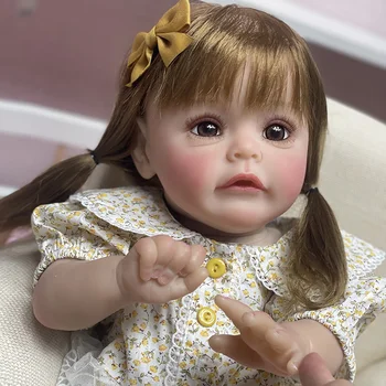 50cm Reborn Baby Princess Bamblys Audinio Organas, Sue-sue Hand-Išsamus Lėlės su Įsišaknijusi Plaukų Paiting Meno Lėlės Dovanos Mergaitėms