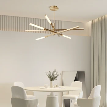 Po modernaus minimalistinio kambarį liustra dizaineris šviesos prabanga kūrybos restoranas, valgomasis stalas juostelė dekoratyvinė lempa persona
