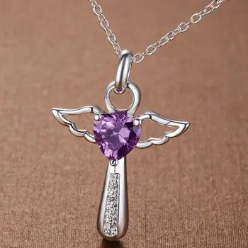 sparno purplezirconcrosssilver sidabrą, Sidabro Karoliai Pakabukas Papuošalai /BHVWWZQC RNAFIHTD