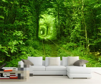 Pritaikyti 3D savavališkai dydis tapetai freskomis, modernus minimalistinio kraštovaizdžio miško medžių skylę medžio liniuotas kelių foną
