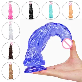 Tikroviškas dildo varpos užpakalis kištukai didelis atžalų penis sekso žaislai G-taško masažą klitorio stimuliacija masturbacija privertė sekso žaislai