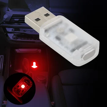Automobilio LED Šviesos Atmosfera Dekoratyvinės Lempos Cigarečių degiklio Universalus Balso ir Touch Kontrolės RGB USB Magija Scenos Šviesos Poveikis