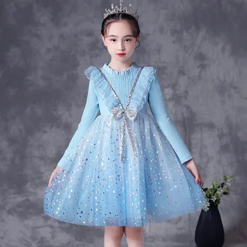 Cosplay Vestidos Mergaičių Vaidmuo Žaisti Kostiumas 2022 Naujas Princesė Suknelės Vaikams Lankas Ilgomis Rankovėmis Akių Šalis Suknelė 4-10 Metų