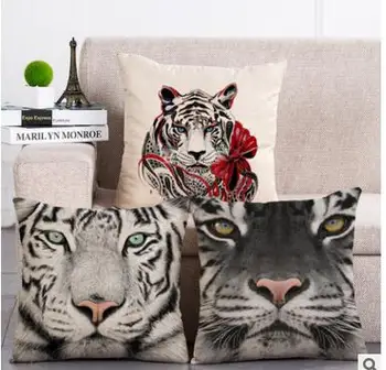 3D atspausdintas tigras pagalvėlė padengti užvalkalas dekoratyvinės aikštės mesti pagalvę padengti už nugaros pagalvėlė sofa namų dekoro