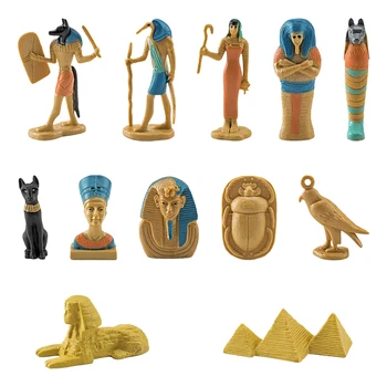 Senovės Egiptas Egipto Dievas Egipto Dievų Ir Deivių Statulėlės Rinkinys, 12 Featuring Sfinksas Scarab Karalienės Nefertitės Karalienė