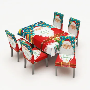 Raudona Santa Claus Alyva atspari Vandeniui Kalėdinė Staltiesė Namų Valgomojo kalėdos Staltiesė Siamo Elastinga Kėdės Apima