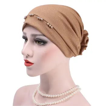 Naujas stilius monochromatinės duobute Europoje ir Amerikoje po dėvėti gėlių medžiaga turbaną skrybėlę Musulmonų chemoterapija skrybėlę