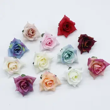 Karšto pardavimo 10vnt/daug Šilko Rožių Žiedų Galvučių Netikrą Gėlės 5cm 