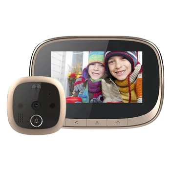 KILIMAS-C80 Smart Akutė vaizdo Kameros Matymo Kampas Namų 4.3-Colių Ekranas Naktinio Matymo Pir Judesio Aptikimo Doorbell Fotoaparatas