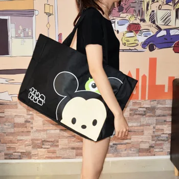 Disney Mickey vystyklų Krepšys Minnie Peties Animacinių filmų lady Nešti Didelės Talpos, rankinės Mezgimo Moterų vandeniui kelionės pirkinių krepšys