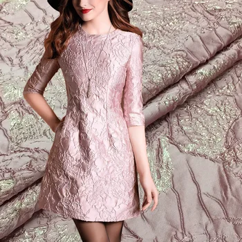 Pavasarį ir Rudenį Europos stiliaus reljefinis sidabro atspaudas žakardo audinio suknelė žodį sijonas high-end drabužių audinio trapumą