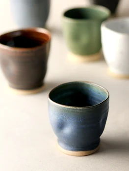 Rankų darbo Japonijos Rupi Keramikos Teacup 135ml Keramikos Puodelius Retro Stiliaus Kung Fu Arbatos Kūrybos Kava, Pienas, Vanduo, Nereguliarus Puodelis