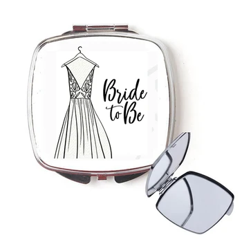 suknelė Nuotaka turi būti kompaktiškas veidrodis Nuotakos Dušas kelionės beach baseinas Vestuvės vestuvinis bachelorette vištų Šalis, dovanų dėžutėje apdaila