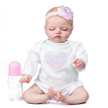19 colių /49cm Realus Kūdikių Bamblys Reborns Lėlės Miega Kūdikio Žaislas Gyvas Naujagimis Lėlės Kūdikio Dovana su Plaukų Suknelė Vaikas