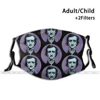 Edgar Allan Poe Custom Design Suaugusiųjų Vaikų Apsaugos Nuo Dulkių Filtras Diy Mielas Spausdinti Skalbti Kaukė Edgarallanpoe Poe Theraven