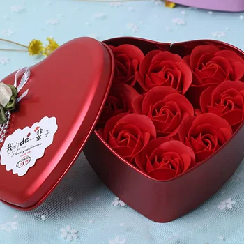 Širdies Formos Dirbtinių Rožių Žiedų Lokys Dovanų Dėžutės Valentino Romantiškas Vestuves Draugei, Žmonai, Romantiškos Dovanos