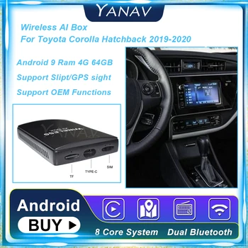 Carplay Android 9 4G 64GB Belaidžio Ai Langelį Toyota Corolla Hečbekas 2019-2020 