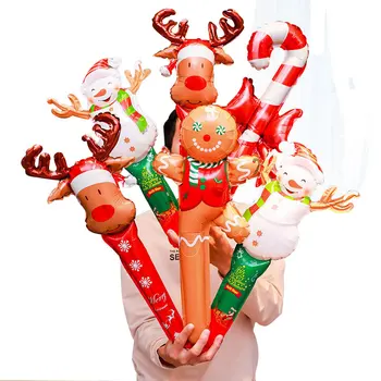 24inch Kalėdų Pripučiamas Lazdas Balionai Santa Claus Aliuminio Folija Balionas Meduoliai su imbiero priedais Vyras Gimtadienio Apdailos Reikmenys