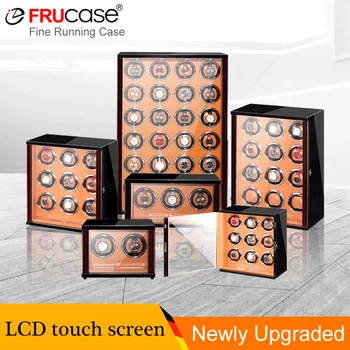FRUCASE Žiūrėti Vijurkas, automatiniai laikrodžiai su LCD touch screen/Remote control/LED šviesos Laikrodžiai Saugojimo kolektorius kabineto langą