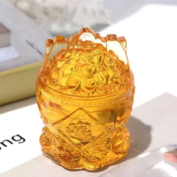Kinijos Likimo Ornamentu Geltona Kristalų Kibirą Aukso Pasisekė Fengshui Namų Puošybai Ching Kūrybos Dovana, Laimingų Naujųjų Metų
