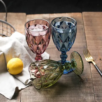 Retro Spalvos Vynas Stiklo Europos Stiliaus Goblet Vestuvių Juostoje Dekoratyvinis Bokalas Karšto Pardavimo Drinkware Stiklo Vyno Stiklo Rinkinys