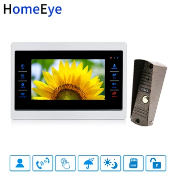 HomeEye 7 colių Vaizdo Doorbell Vaizdo Domofonas Judesio Aptikimo Balso Pranešimą, OSD Meniu Palieskite Mygtuką, Namų Prieigos Saugumo Sistema