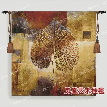 Viduramžių gobelenas sienos kabo namų tekstilės apdaila didelis 100X100cm jūrmylių kraštovaizdžio rudenį golden leaf namo produktai H191