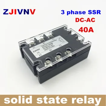 40A DC kontrolės KINTAMOSIOS trifazės (Solid state relay 3 etapas SSR 40DA ZG33-340B 12V RELĖ