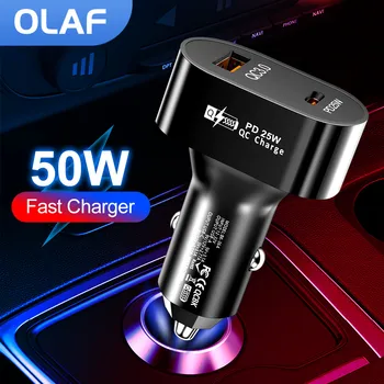 Olaf USB Automobilinis Įkroviklis 50W Greitai Įkrauti 3.0 Greito Įkrovimo Adapteris, Skirtas 