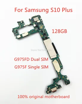 1pcs Taikomos Samsung Galaxy S10 Plius S10+ G975F G975FD SM-G975F SM-G975F/DS Originalus, Atrakinta Plokštę Pakeisti dalys