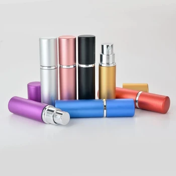 10vnt/daug 5ML Nešiojamų Daugkartiniai Stiklo Kvepalų Buteliuke Su Aliuminio Purkštuvas Tuščias Kosmetikos Parfum Indas Keliautojas