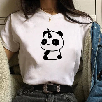 Vasaros Moterų marškinėliai Mielas Panda T-shirt Mergaičių Gražių Moterų Mados T-shirt Naujas Mados Top Women marškinėliai