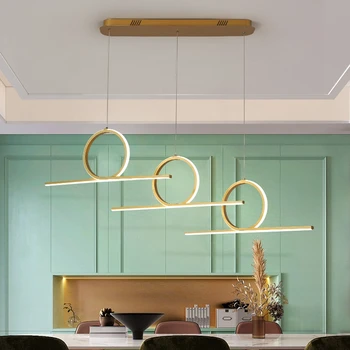 Modernus minimalistinis sieniniai šviestuvai baras, kavinė restoranas virtuvės dekoro juoda lengvo metalo žiedas hanglamp šiaurės apšvietimas led luminaria