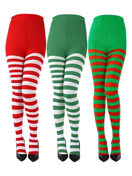 hirigin Kalėdų Antblauzdžiai Rudens Žiemos Festivalio Legging Plius Dydis Moterų 3D Dryžuotas Seksualus Aukšto Juosmens Liesas Kelnės KALĖDOS 2021 Naujas